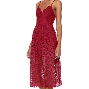 ASTR Lace MIDI Flare Dress